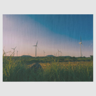 korea Jeju Wind Farm Landscape Wrapping Paper Seidenpapier