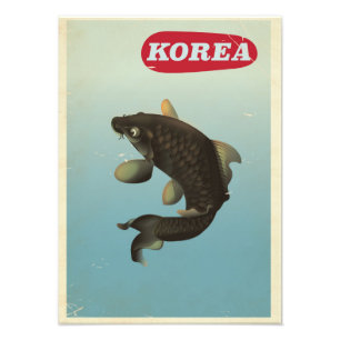 Korea Koi Vintage-Reiseposter Fotodruck