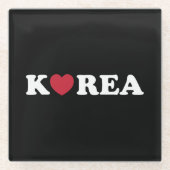 Korea Liebe Heart Glass Untersetzer (Vorderseite)