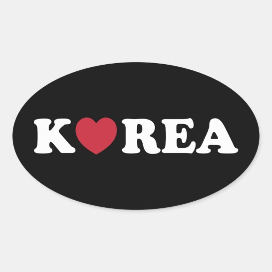Korea Liebe Heart Oval Sticker (Vorderseite)