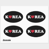 Korea Liebe Heart Oval Sticker (Blatt)