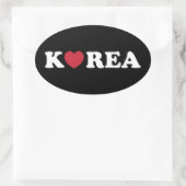 Korea Liebe Heart Oval Sticker (Tasche)