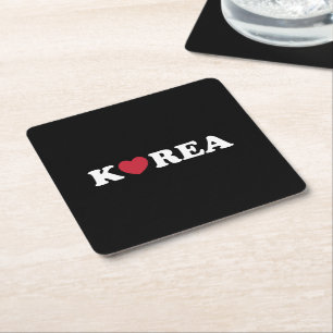 Korea Liebe Heart Square Paper Untersetzer