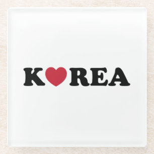 Korea Liebe Herz Glasuntersetzer