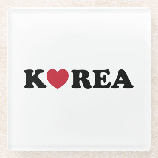 Korea Liebe Herz Glasuntersetzer (Vorderseite)