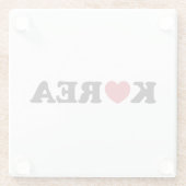 Korea Liebe Herz Glasuntersetzer (Rückseite)