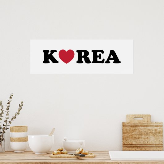 Korea Liebe Herz Poster (Küche)