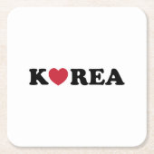 Korea Liebe Herz Rechteckiger Pappuntersetzer (Vorderseite)
