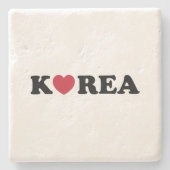 Korea Liebe Herz Steinuntersetzer (Vorderseite)