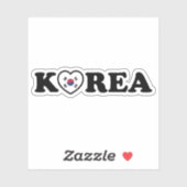 Korea Liebe Herzenflagge Aufkleber (Blatt)