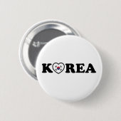 Korea Liebe Herzenflagge Button (Vorne & Hinten)