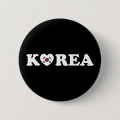 Korea Liebe Herzenflagge Button (Vorderseite)