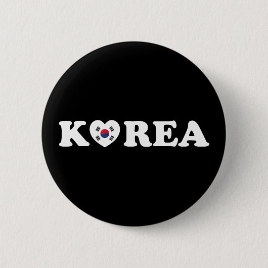 Korea Liebe Herzenflagge Button (Vorderseite)