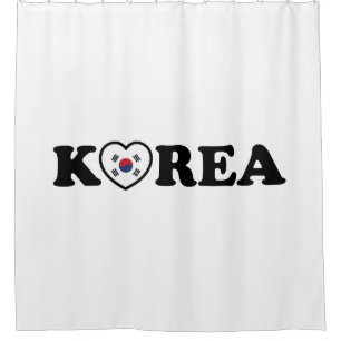 Korea Liebe Herzenflagge Duschvorhang