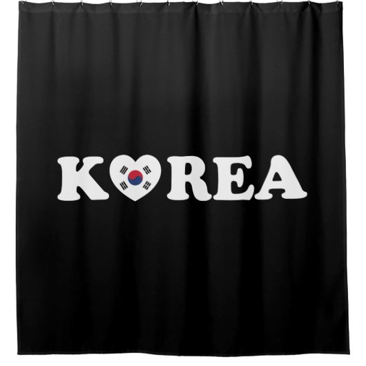 Korea Liebe Herzenflagge Duschvorhang (Vorderseite)