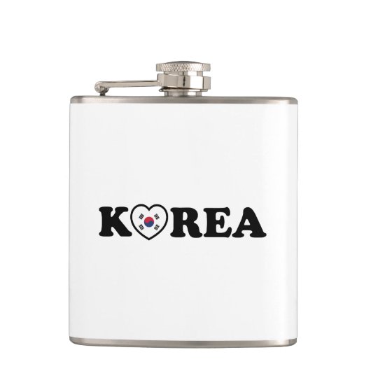 Korea Liebe Herzenflagge Flachmann (Vorderseite)
