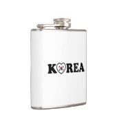 Korea Liebe Herzenflagge Flachmann (Rechts)