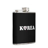 Korea Liebe Herzenflagge Flachmann (Rechts)