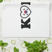 Korea Liebe Herzenflagge Geschirrtuch (Gefaltet)