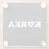 Korea Liebe Herzenflagge Glasuntersetzer (Rückseite)