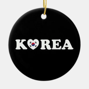 Korea Liebe Herzenflagge Keramik Ornament