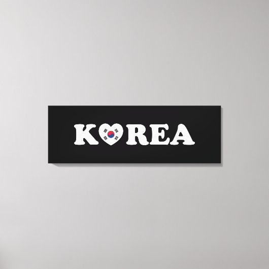 Korea Liebe Herzenflagge Leinwanddruck (Vorderseite)