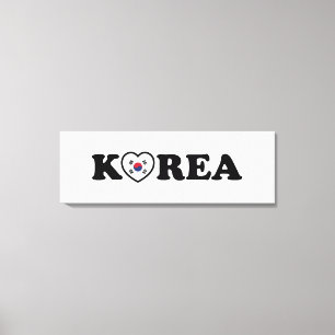 Korea Liebe Herzenflagge Leinwanddruck
