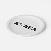 Korea Liebe Herzenflagge Pappteller (Schrägansicht)