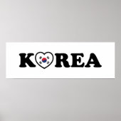 Korea Liebe Herzenflagge Poster (Vorne)