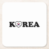 Korea Liebe Herzenflagge Rechteckiger Pappuntersetzer (Vorderseite)