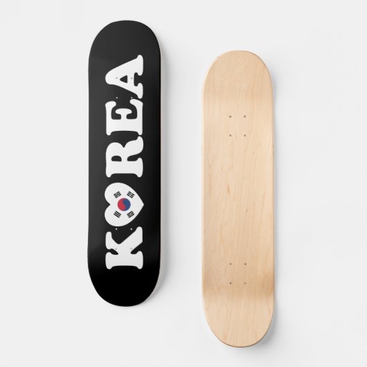 Korea Liebe Herzenflagge Skateboard (Vorderseite)