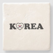 Korea Liebe Herzenflagge Steinuntersetzer (Vorderseite)