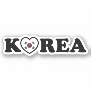 Korea-Liebe-Herzflagge Aufkleber