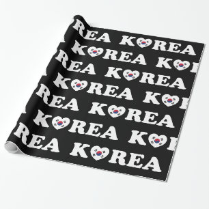 Korea Love Heart Flag Geschenkpapier