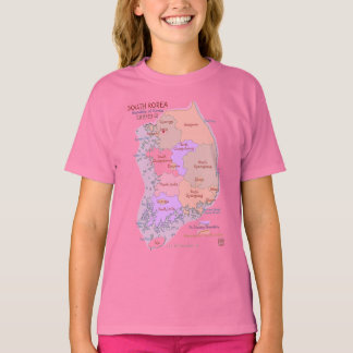 Korea Map Kids T Shirt