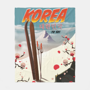 Korea muss Ski fahren Fleecedecke