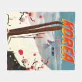 Korea muss Ski fahren Fleecedecke (Vorderseite (Horizontal))