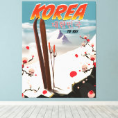 Korea muss Ski fahren Leinwanddruck (Insitu (Holzboden))