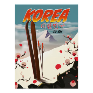 Korea muss Ski fahren Poster