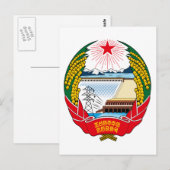 Korea-Nord-Emblem Postkarte (Vorne/Hinten)