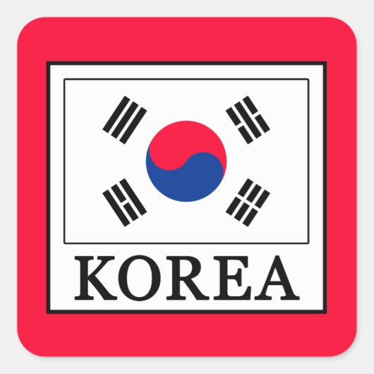 Korea Quadratischer Aufkleber (Vorderseite)
