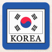 Korea Rechteckiger Pappuntersetzer (Vorderseite)
