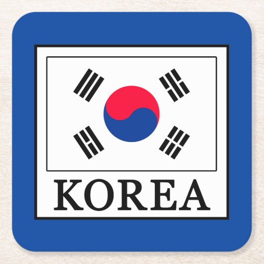 Korea Rechteckiger Pappuntersetzer (Vorderseite)