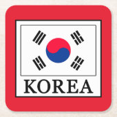 Korea Rechteckiger Pappuntersetzer (Vorderseite)