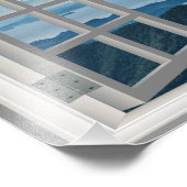 Korea Shoreline Ocean Misty Blue Asian Mountains Fotodruck (Ecke)