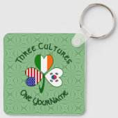 Korea (South) Irland USA Flaggen Kleeblatt Ihr Nam Schlüsselanhänger (Rückseite)