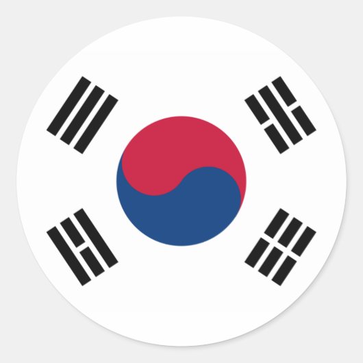 korea Süd Runder Aufkleber (Vorderseite)