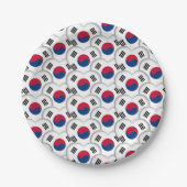 Korea Teller, Herz, koreanische Flagge / Südkorea Pappteller (Vorderseite)