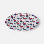 Korea Teller, Herz, koreanische Flagge / Südkorea Pappteller (Schrägansicht)