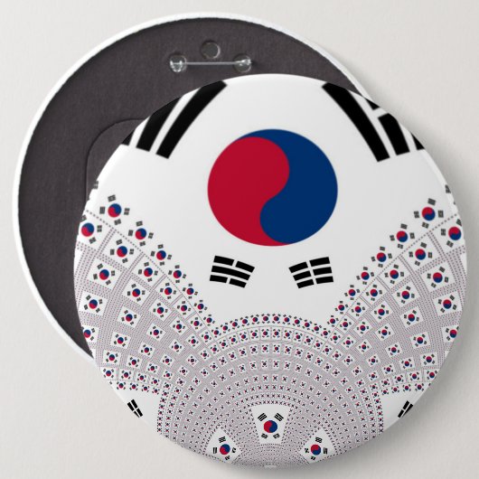 Korea Vibes: Eine Botschaft des Friedens Button (Vorne & Hinten)